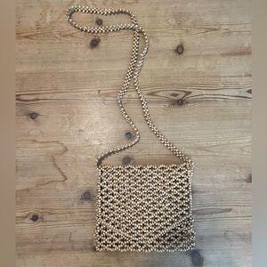 EARTHBOUND Natural Beaded Wood Crossbody Bag